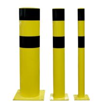 Påkjøringsvern: Stolpe, stål, overflatemontert, gul/sort
