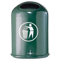 Avfallsbeholder, vegg/stolpe, 45 liter, grønn