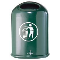 Avfallsbeholder, stolpe, 45 liter, grønn