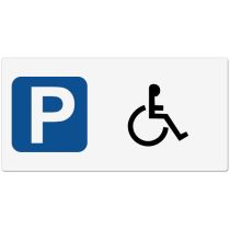 Opplysningsskilt: HC‑parkering, aluminium, 50 x 25 cm