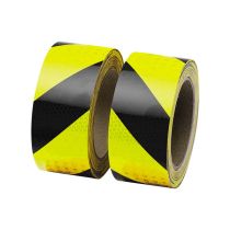 Reflekterende varslingstape, 10 meter, klasse 3, gul/sort