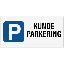 Opplysningsskilt: "Kundeparkering", aluminium, 50 x 25 cm