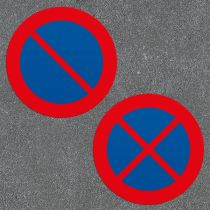 Termoplast: Parkering forbudt / All stans forbudt, Ø1000 mm, rød/blå