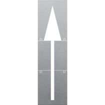 Sjablong: Stor pil rett, aluminium, 75 x 400 cm