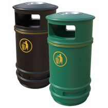Avfallsbeholder med askebeger, frittstående, 90 liter