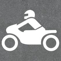 Termoplast: Motorsykkel, 1000 x 700 mm, hvit