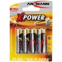 Batteri: AA – X-Power, 1.5V, alkalisk, 4 stk