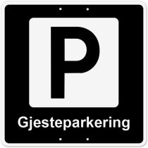 Privatrettslig skilt: "Gjesteparkering", aluminium, 50 x 50 cm