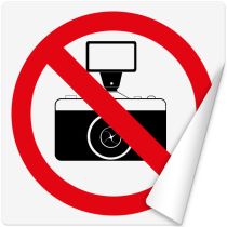 Klistremerke: Fotografering forbudt