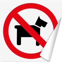 Klistremerke: Hund forbudt