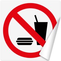 Klistremerke: Mat og drikke forbudt