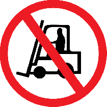 Sikkerhetspiktogram for gulv: Truck forbudt, Ø420 mm