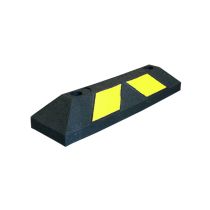 Parkeringsstopper, gummi, 550 mm, gul/sort
