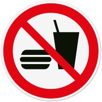 Forbudsskilt: Ikke tillatt med mat og drikke, PP