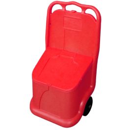 Strøkasse med hjul, PE, 75 liter, rød