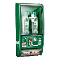 Øyedusjstasjon med plasterdispenser