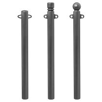 Stolpe med 2 kjettingringer, stål, for nedstøping, grå