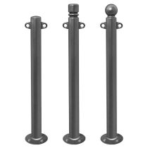 Stolpe med 2 kjettingringer, stål, grå