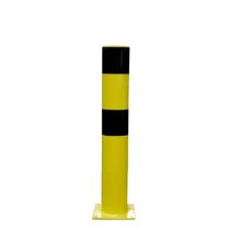 Påkjøringsvern: Stolpe, stål, overflatemontert, Ø159 x 1000 mm, gul/sort
