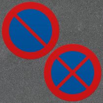 Termoplast: Parkering forbudt / All stans forbudt, Ø1000 mm, rød/blå