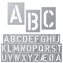 Sjablonger: Alfabetsett, aluminium