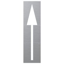 Sjablong: Pil rett, aluminium, 75 x 400 cm