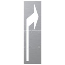 Sjablong: Pil sving, aluminium, 75 x 400 cm
