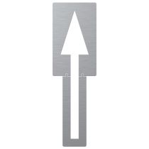 Sjablong: Sykkelpil rett, aluminium, 35 x 160 cm