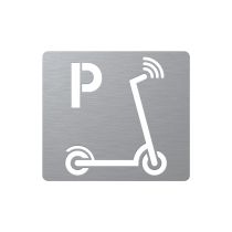 Sjablong: Sparkesykkelparkering, aluminium, 85 x 100 cm