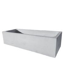 Kube blomsterkasse, rektangulær, betong, grå