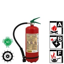 Brannslukker med fluorfritt skum, 27A/144B/25F, 6 liter