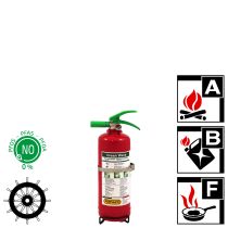 Brannslukker med fluorfritt skum, 8A/34B/25F, 2 liter