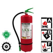 Brannslukker med fluorfritt skum, 34A/183B/75F, 9 liter