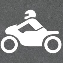 Termoplast: Motorsykkel, 1000 x 700 mm, hvit