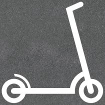 Termoplast: Sparkesykkel, 1000 x 1000 mm, hvit