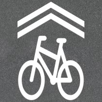 Termoplast: Delesymbol (Sharrows) / Symbol 1038, 1100 x 1500 mm, hvit