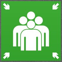 Termoplast: Samlingspunkt, 1500 x 1500 mm, grønn/hvit