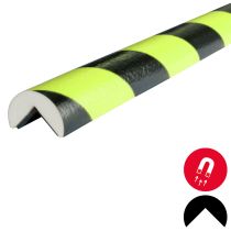 Hjørnebeskytter: Type A, PU, magnetisk, fluorescerende gul/sort, 1 meter