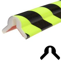 Hjørnebeskytter: Type Y, PU, selvklebende, fluorescerende gul/sort, 1 meter