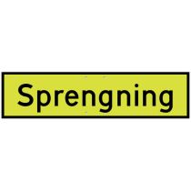 Skilt 808.721 – "Sprengning", aluminium, MS (850 x 225 mm)