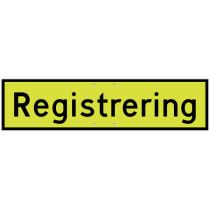 Skilt 808.728 – "Registrering", aluminium, MS (850 x 225 mm)