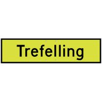 Skilt 808.730 – "Trefelling", aluminium, MS (850 x 225 mm)