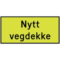 Skilt 808.729 – "Nytt vegdekke", aluminium, MS (850 x 380 mm)