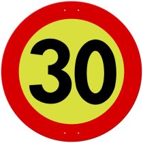 Skilt 362.30 – Fartsgrense 30 km/t, aluminium, MS (800 mm)
