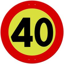 Skilt 362.40 – Fartsgrense 40 km/t, aluminium, MS (800 mm)
