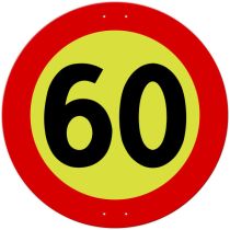 Skilt 362.60 – Fartsgrense 60 km/t, aluminium, MS (800 mm)