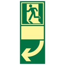 Rømningsveiskilt for dørhåndtak: Nødutgang med dørhåndtak til venstre, PVC, 100 x 250 mm