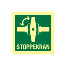 Nødskilt: "Stoppekran", metall, 200 x 200 mm
