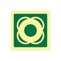 Førstehjelpsskilt: Livbøye, metall, 200 x 200 mm