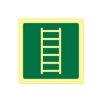 Rømningsveiskilt: Rømningsstige, metall, 200 x 200 mm